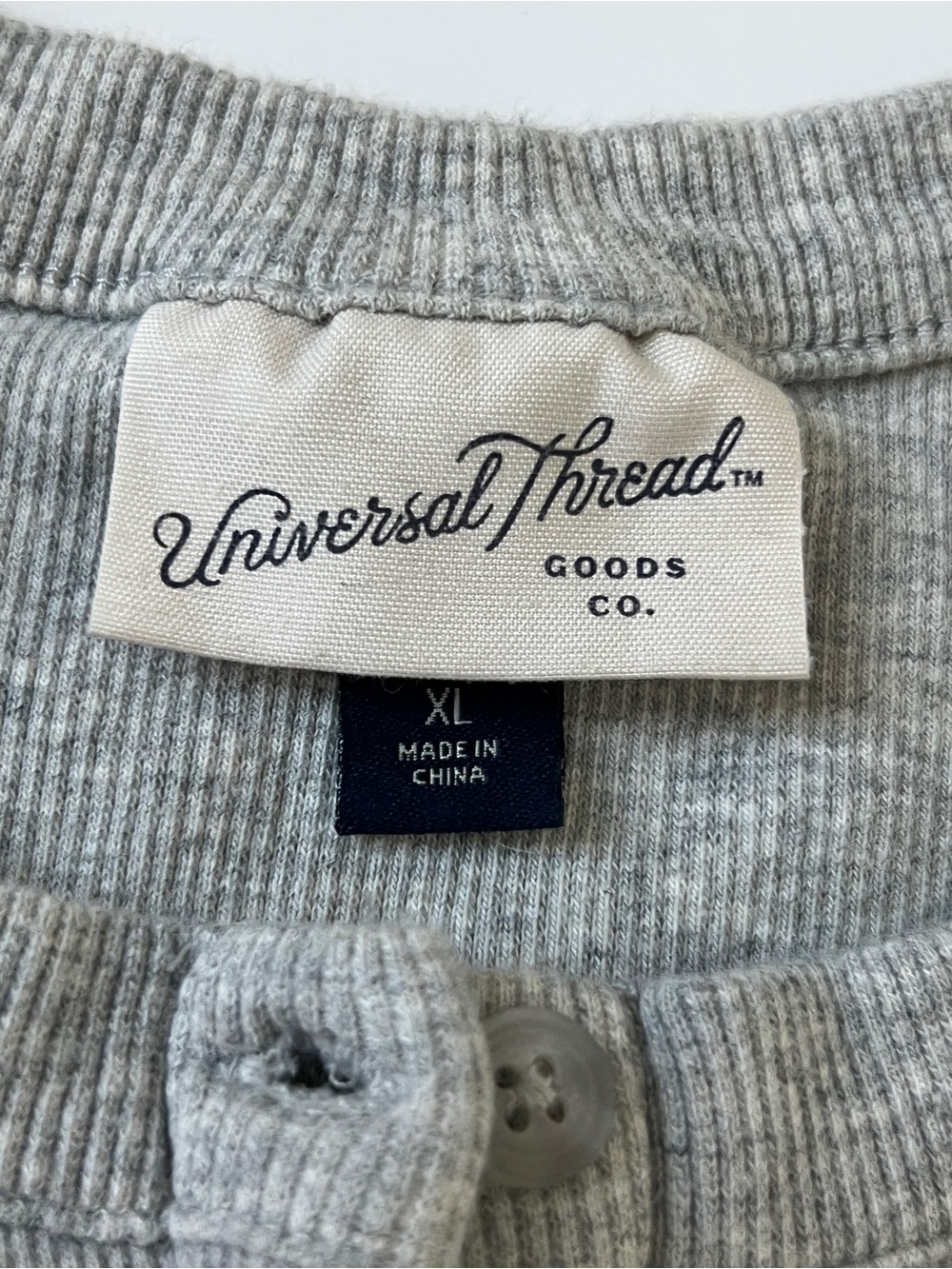 Universal Thread Light Gray Ribbed Crewneck Sweater